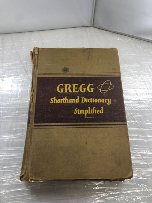 Vintage GREGG Shorthand Dictionary Simplified 1951 1952 Hardcover Leslie Zoubek