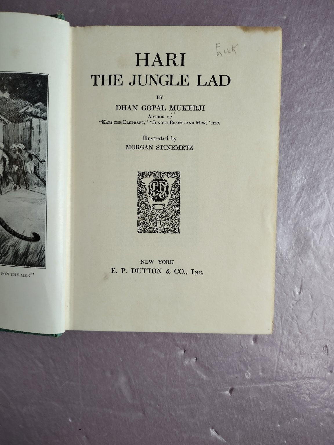 Hari The Jungle Lad Dhan Gopal Mukerji 1924 Children's Adventure Illustrated