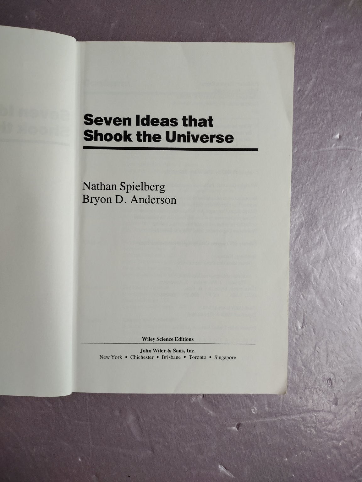 Seven Ideas That Shook the Universe Spielberg Anderson Science Physics Wiley
