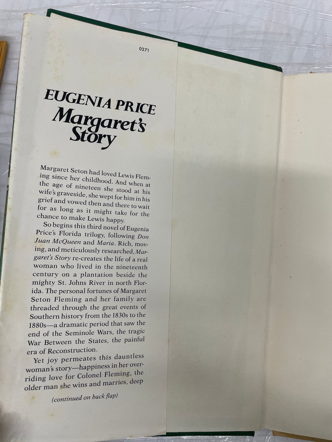 Margaret's Story Eugenia Price First Edition 1980 Historical Novel First Print