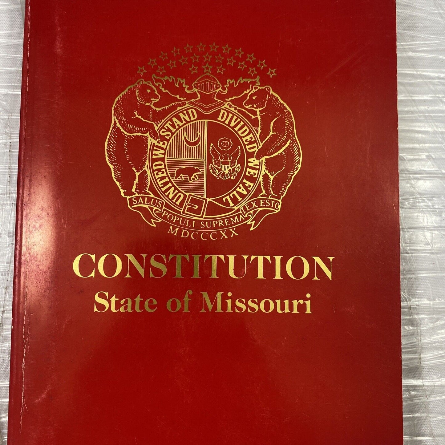 Constitution Of Missouri (Paperback) Revised Roy Blunt Red, Gold Letters