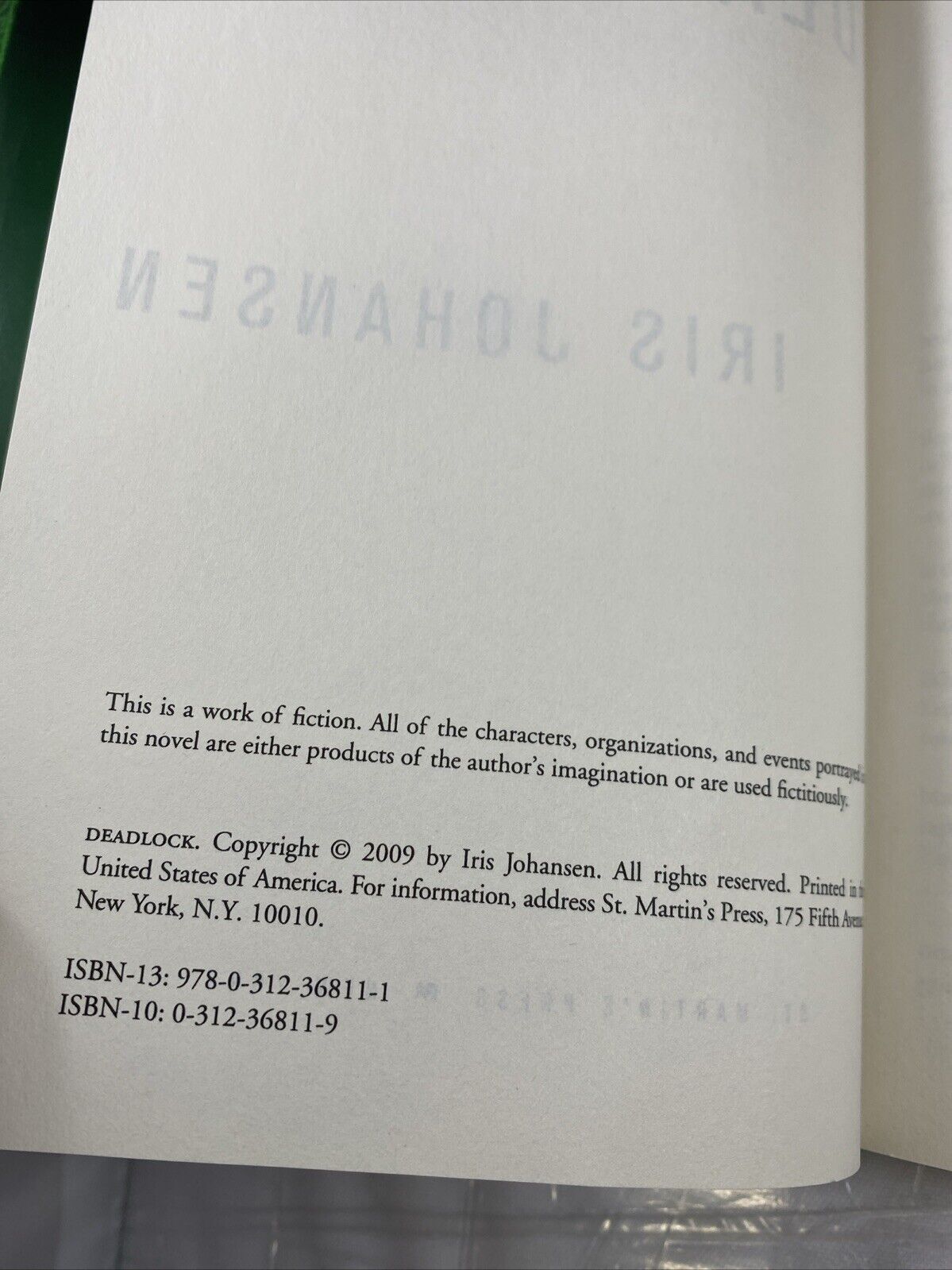 Deadlock - Hardcover By Johansen, Iris - VERY GOOD No Marks On Text BCE