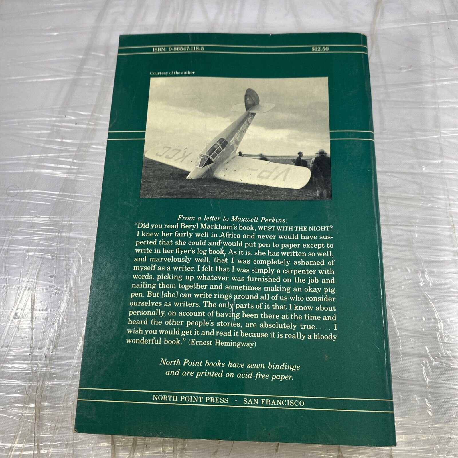 West with the Night by Beryl Markham Softcover Book 1983 Women Biography