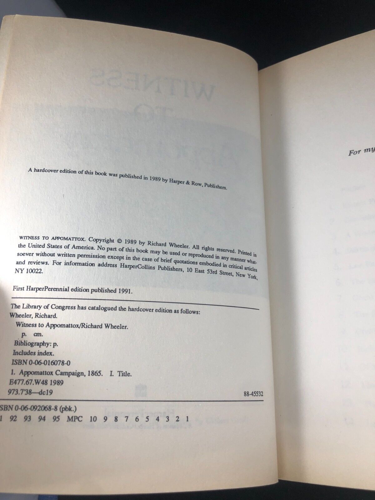 Richard Wheeler WITNESS TO APPOMATTOX  1st Harper Perrinial Ed. PPBK