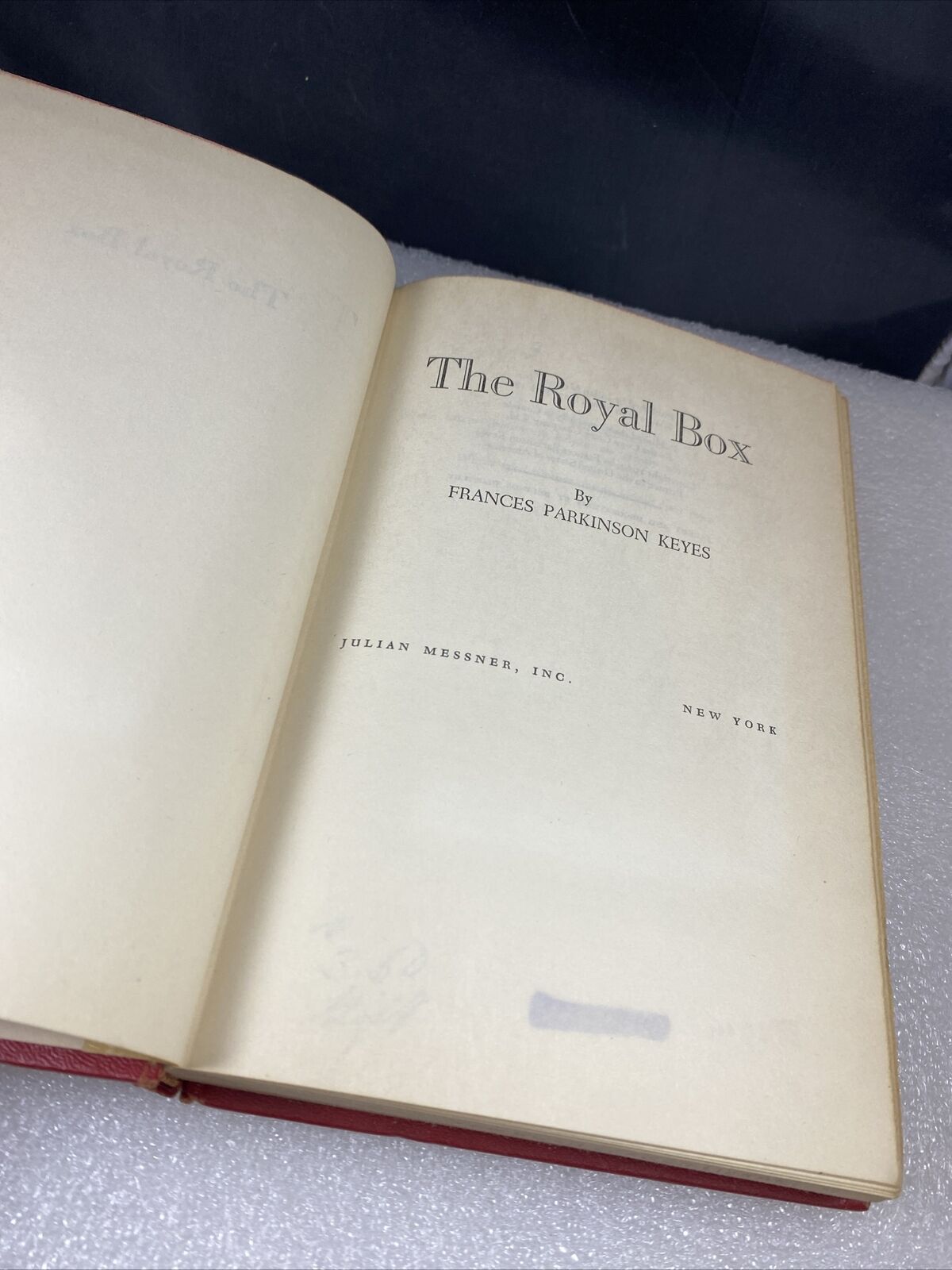 The Royal Box Francis Parkinson Keyes Vintage 50s Red Book Hardcover Ex Libris