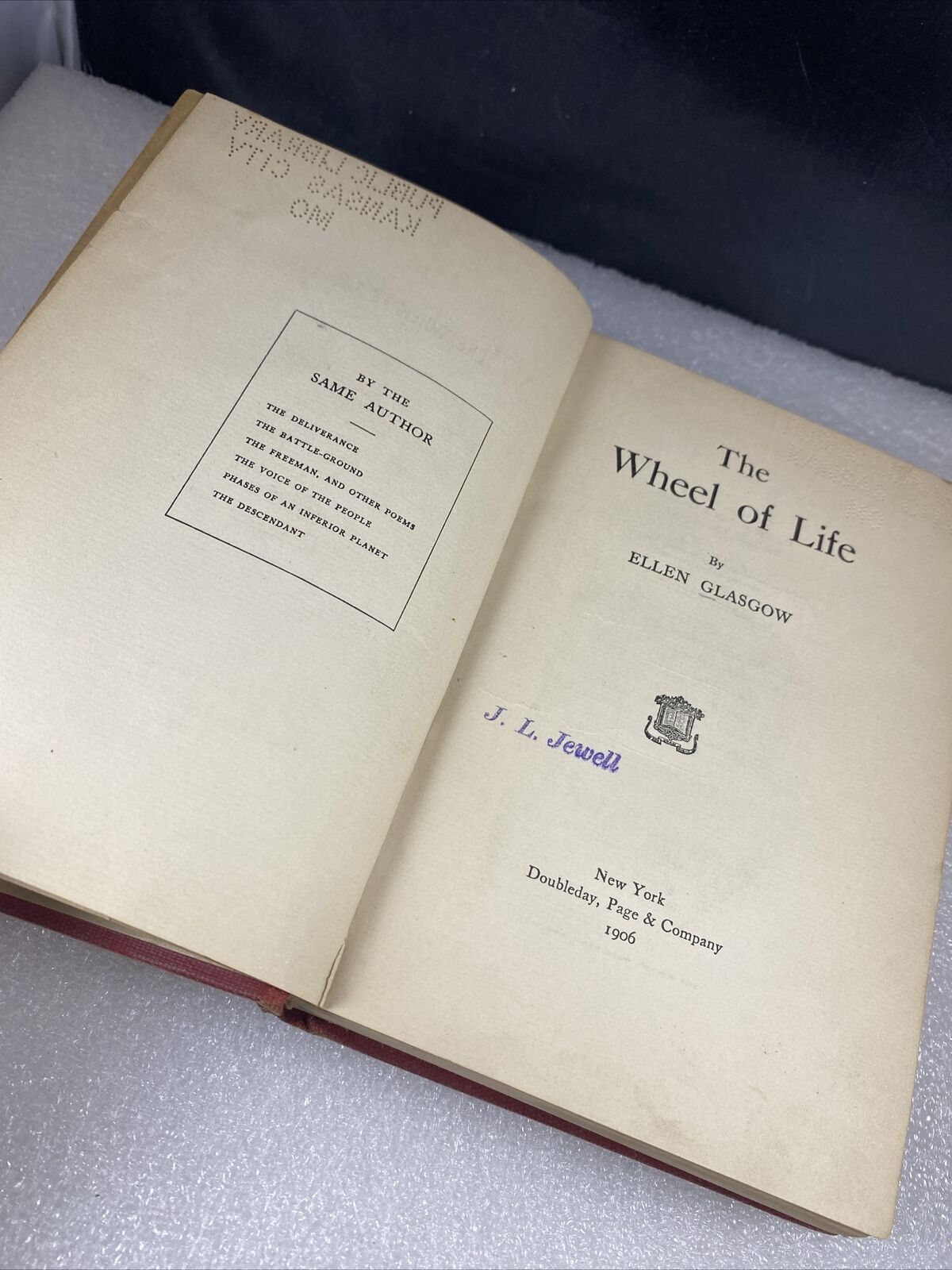 The Wheel of Life Ellen Glasgow First Ed 1906 Doubleday Antique Ex Lib Rare See