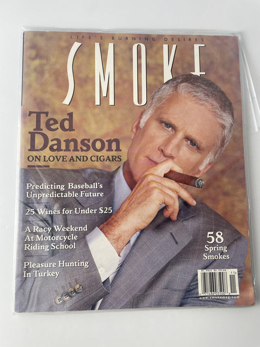Vintage SMOKE Magazine Spring 2001 Ted Danson Cover Cigars Baseball Wine Moto