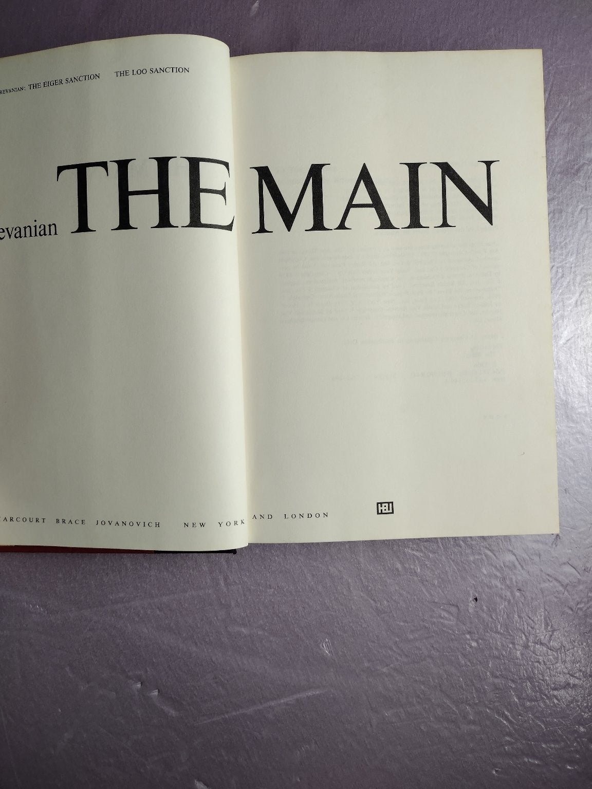 The Main Trevanian 1976 Thriller Suspense Novel Harcourt Brace Jovanovich