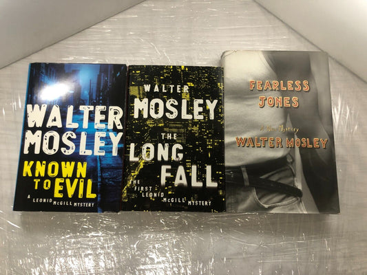 Mystery 3 book lot Walter Mosley Hardcover Known to evil, Long fall, Fearless