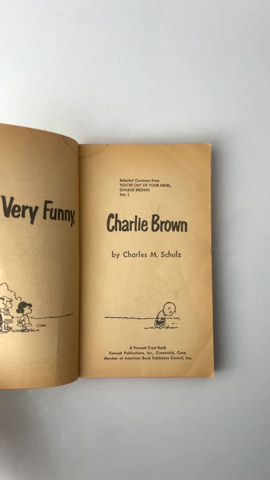 Very Funny Charlie Brown by Charles M. Schulz 1967 Fawcett Crest Book