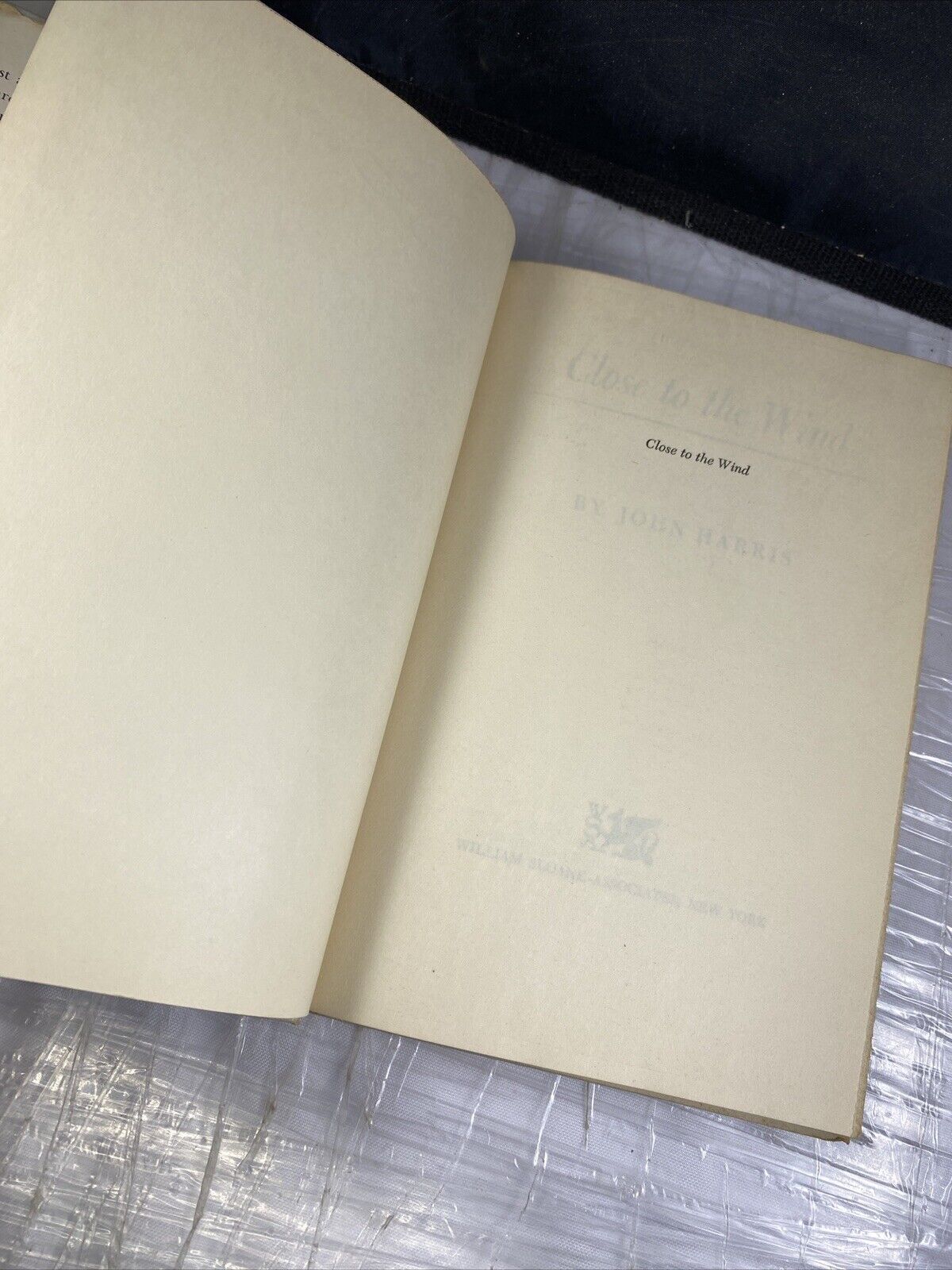 John Harris CLOSE TO THE WIND Adventure South Pacific Vintage 1950s Book Club Ed