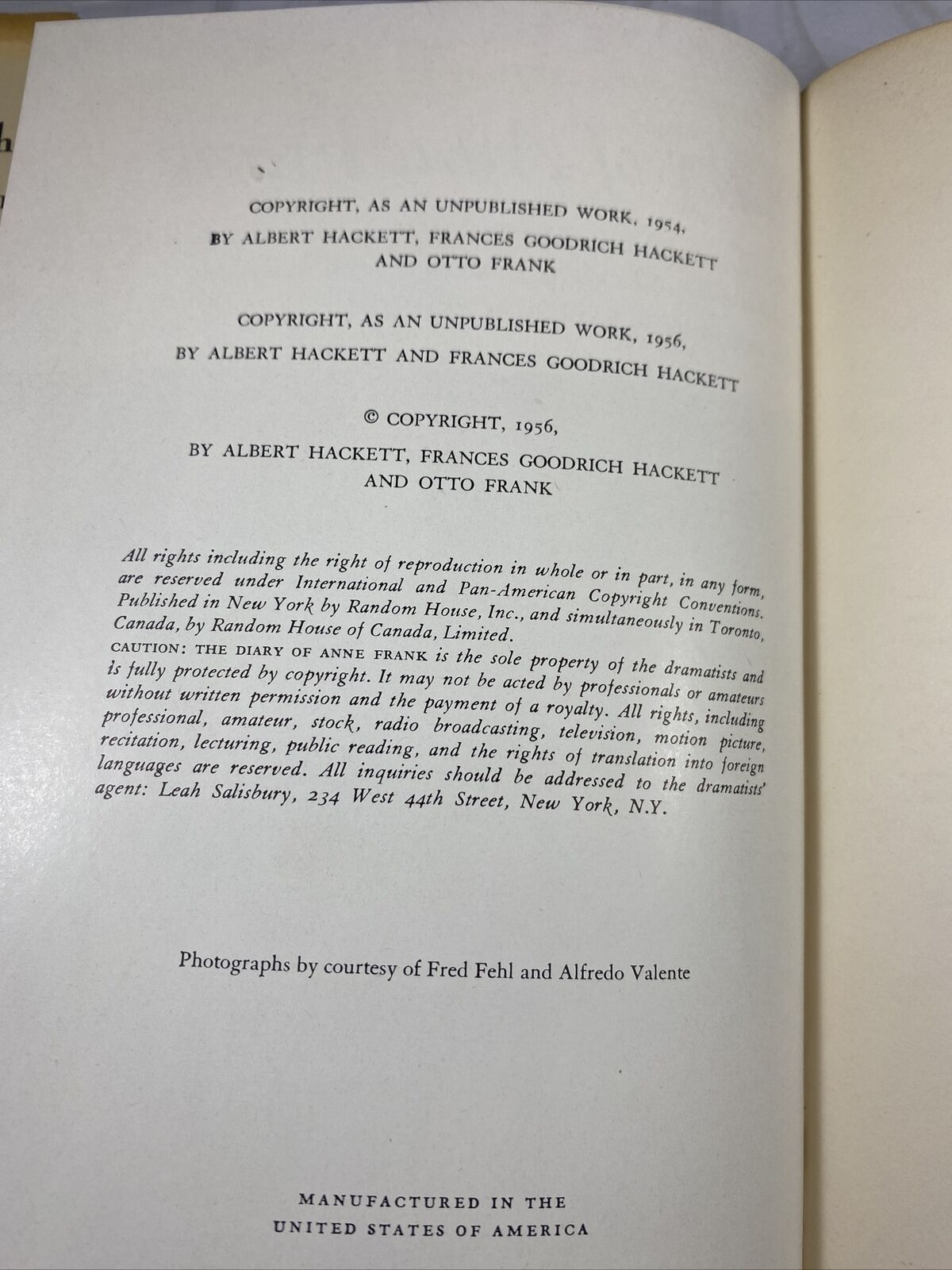 The Diary Of Anne Frank Hardcover Vintage Rare First Book Club Edition 1956