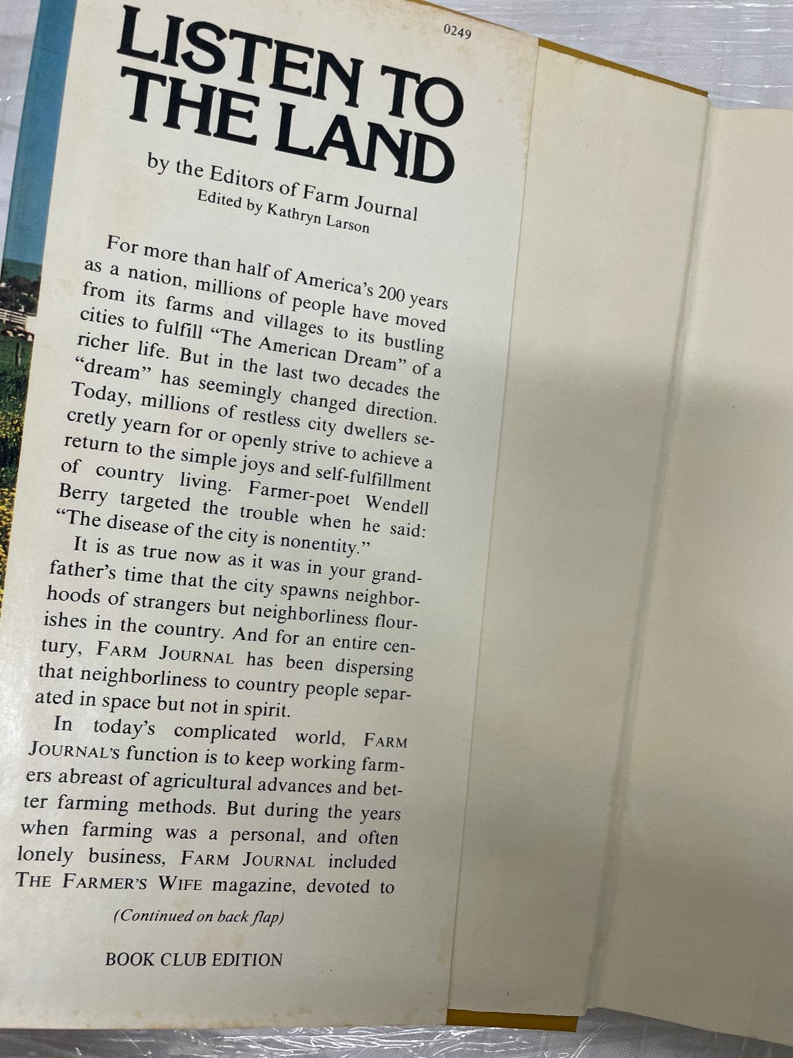 Listen to the Land Editors of Farm Journal 1977 Book Club Edition Historical