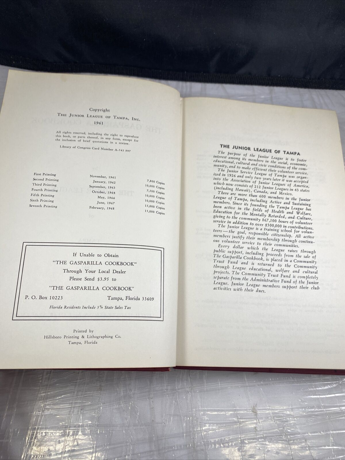 Vintage The Gasparilla Community Cookbook Junior League of TAMPA FLORIDA 1961