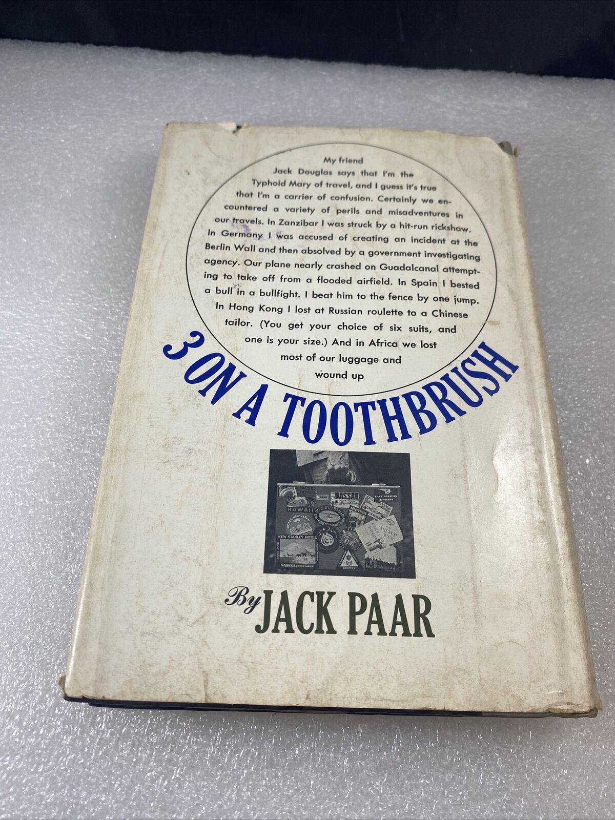 Vintage 3 On a Toothbrush 1965 Jack Paar Hardcover Vintage 60s Travel Stories