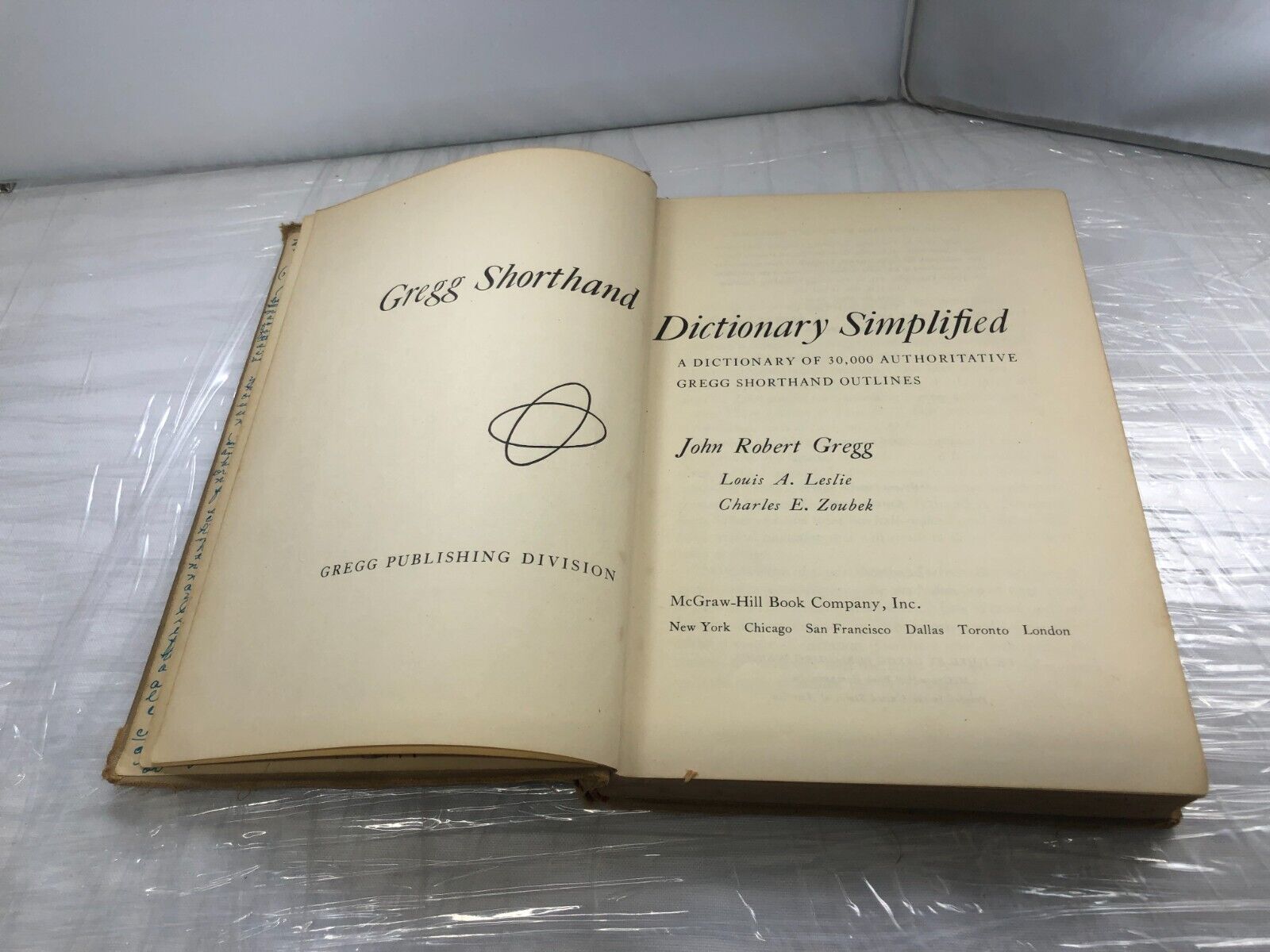 Vintage GREGG Shorthand Dictionary Simplified 1951 1952 Hardcover Leslie Zoubek