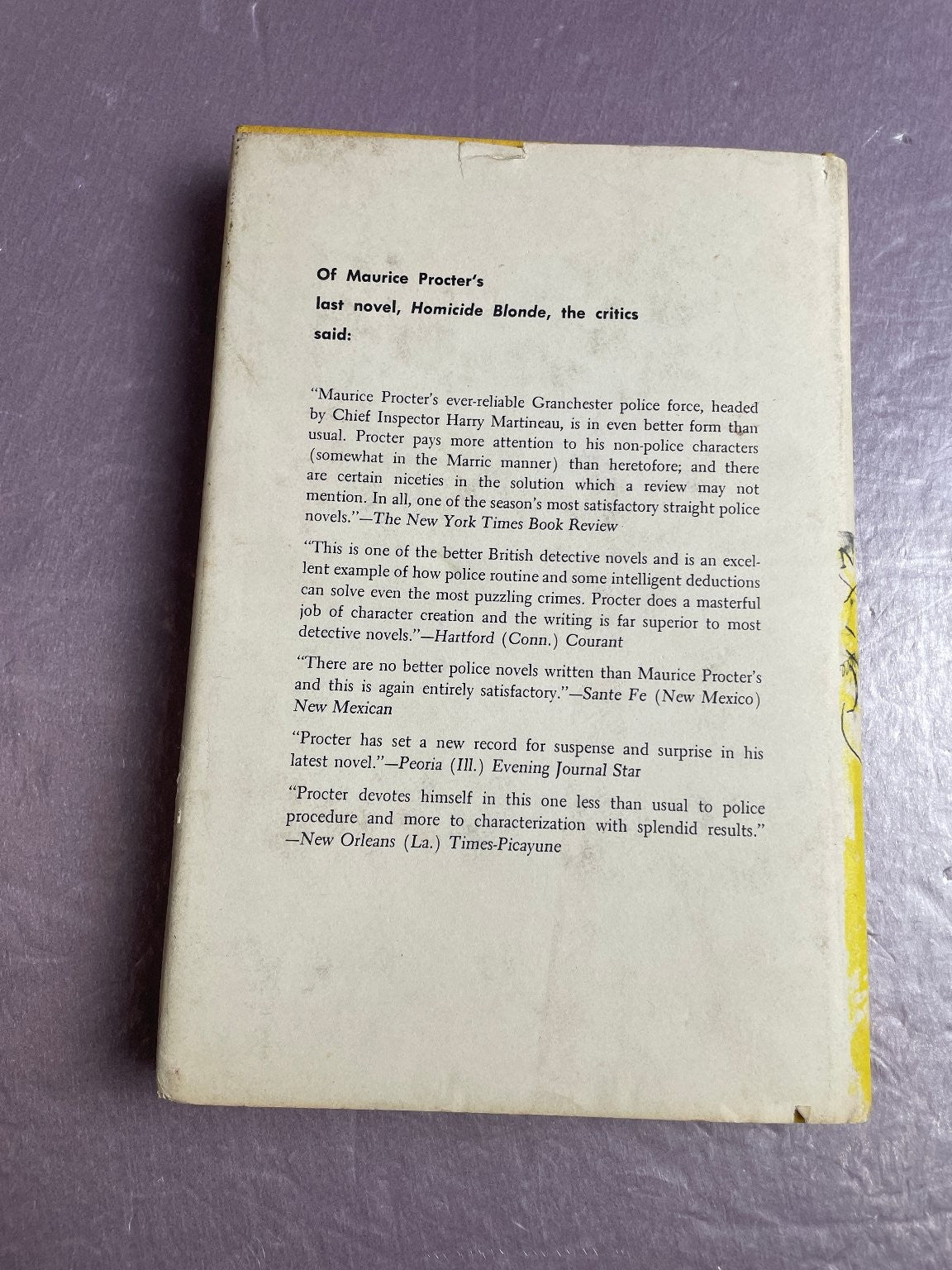 His Weight in Gold Maurice Procter 1966 Book Club Edition Suspense Novel Harper