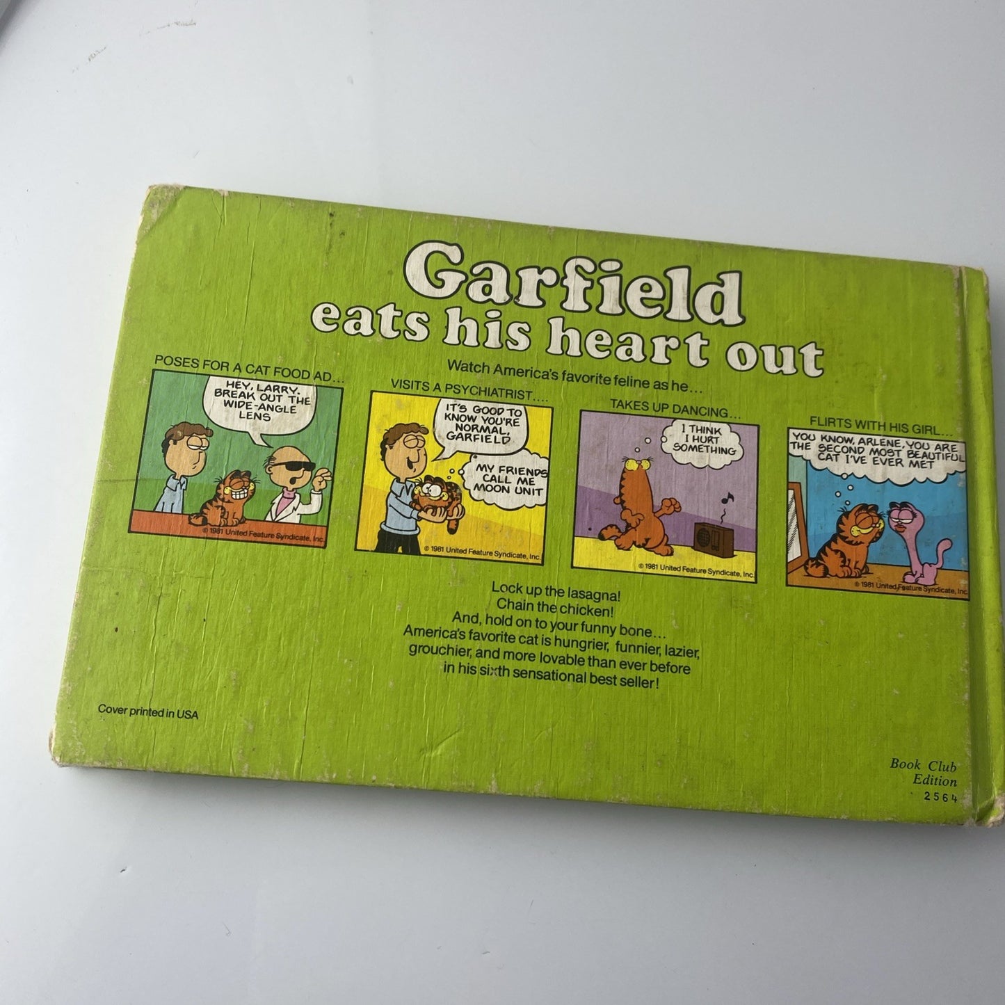 Vintage 70s Garfield Eats His Heart Out: His Sixth Book - Hardcover, Jim Davis
