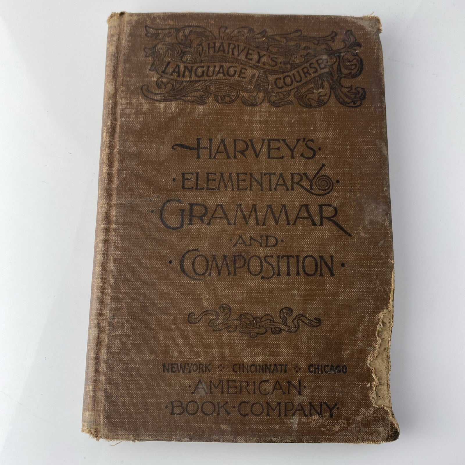 Harvey's Elementary Grammar and Composition Reader 1880 Antique Textbook English