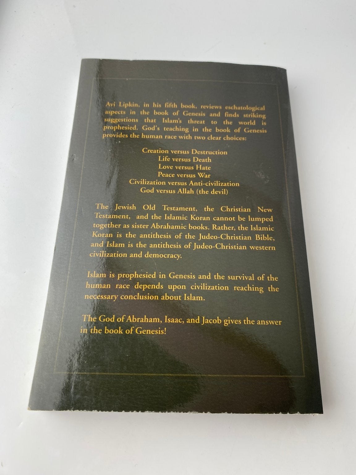 SIGNED Islam Prophesied in Genesis Dennis Avi Lipkin 2010 Signed Edition