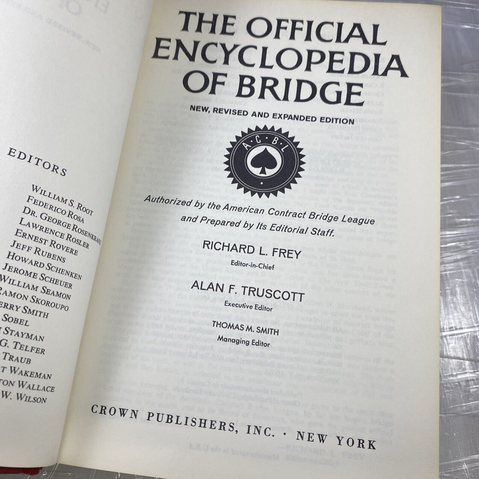 The Official Encyclopedia of Bridge - Richard Frey Bridge Card Game Guidebook