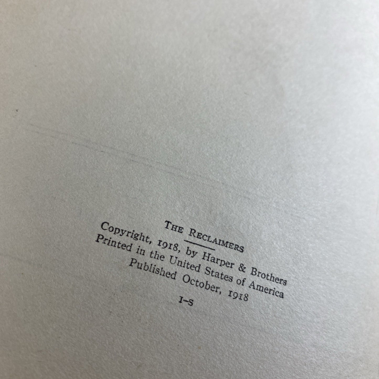 The Reclaimers by Margaret Hill McCarter First Edition 1918 Good Condition