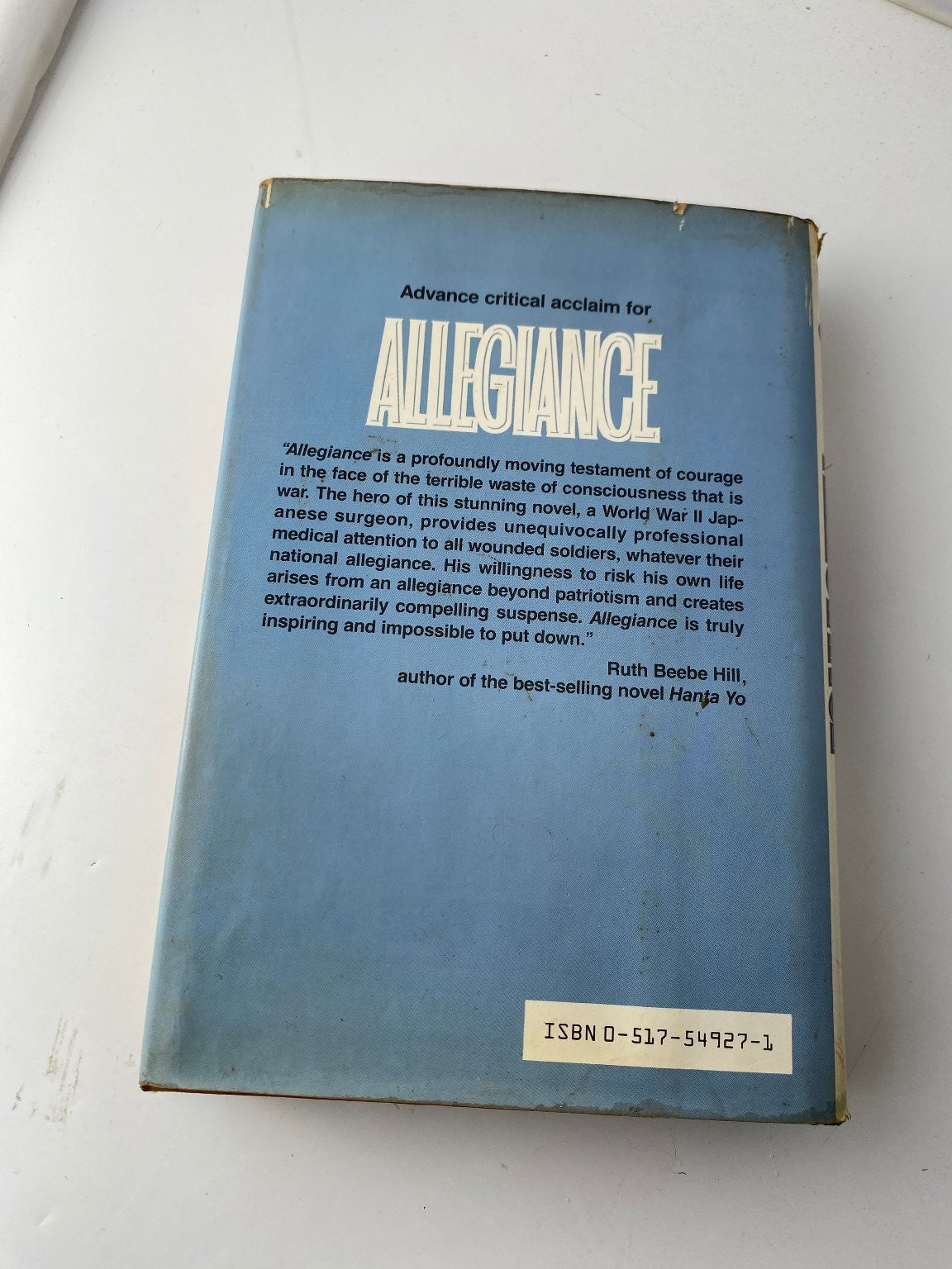 Allegiance Wayne L. Green 1983 First Edition WWII Fiction Crown Publishers