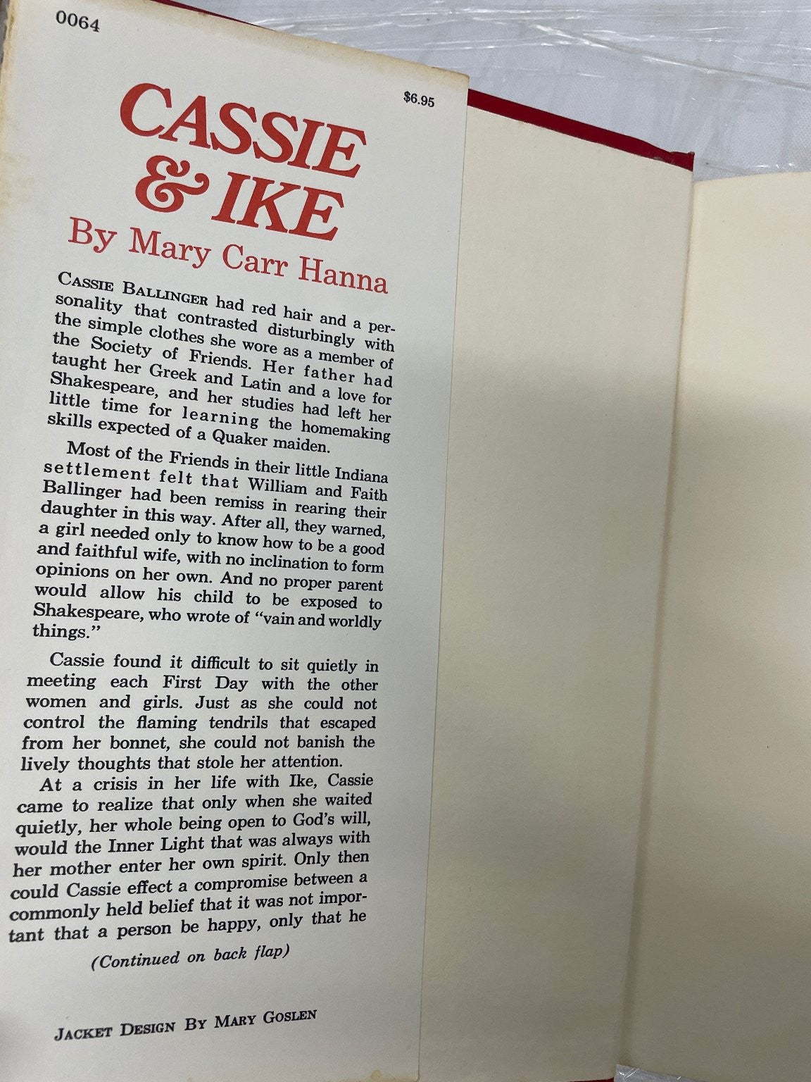 Cassie & Ike by Mary Carr Hanna 1973 First Edition Hardcover Historical Fiction