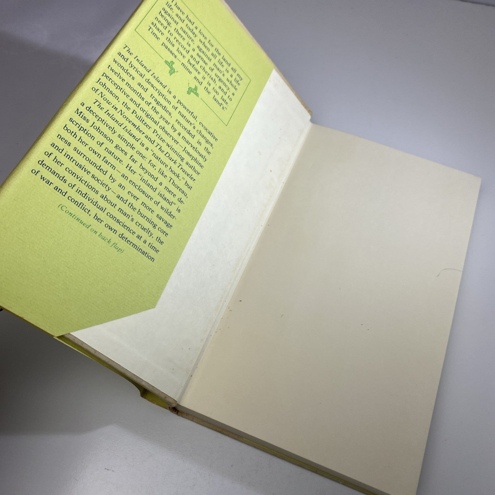 The Inland Island by Josephine W. Johnson 1969 1st Edition 4th Print w/ Jacket