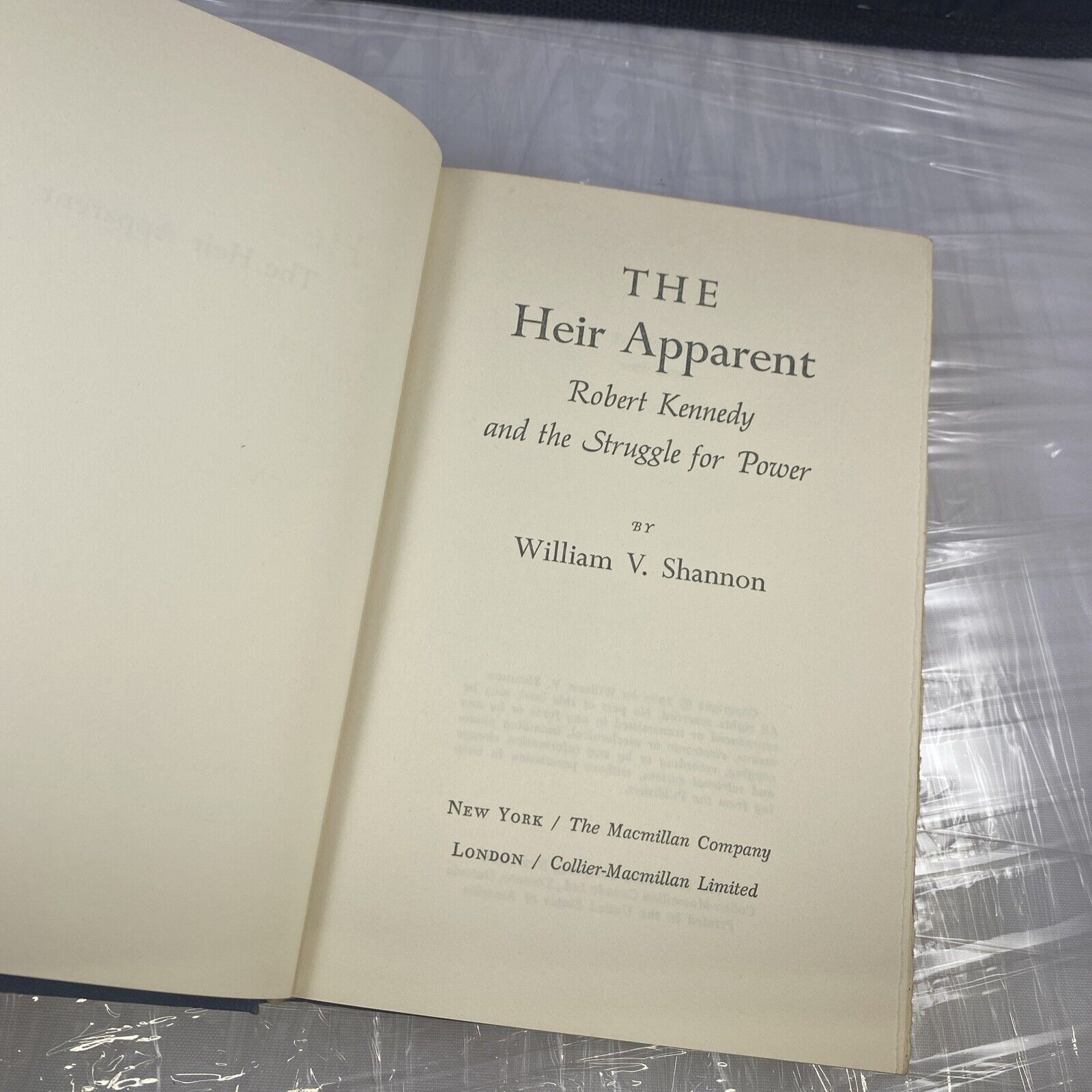 The Heir Apparent William Shannon Robert Kennedy Vintage 60s Political History