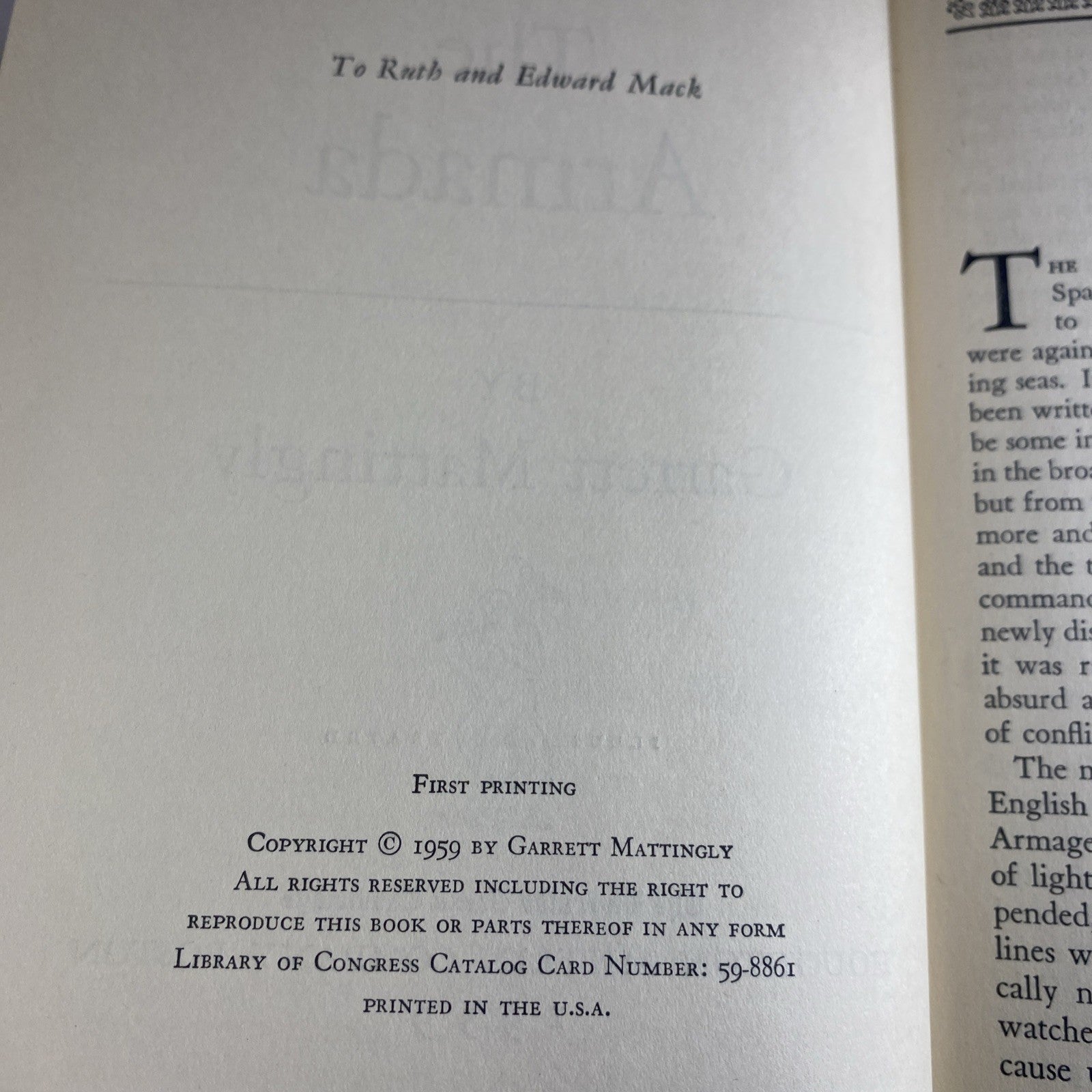 Historical Fiction, The Armada by Garrett Mattingly (1959, Hardcover First Print