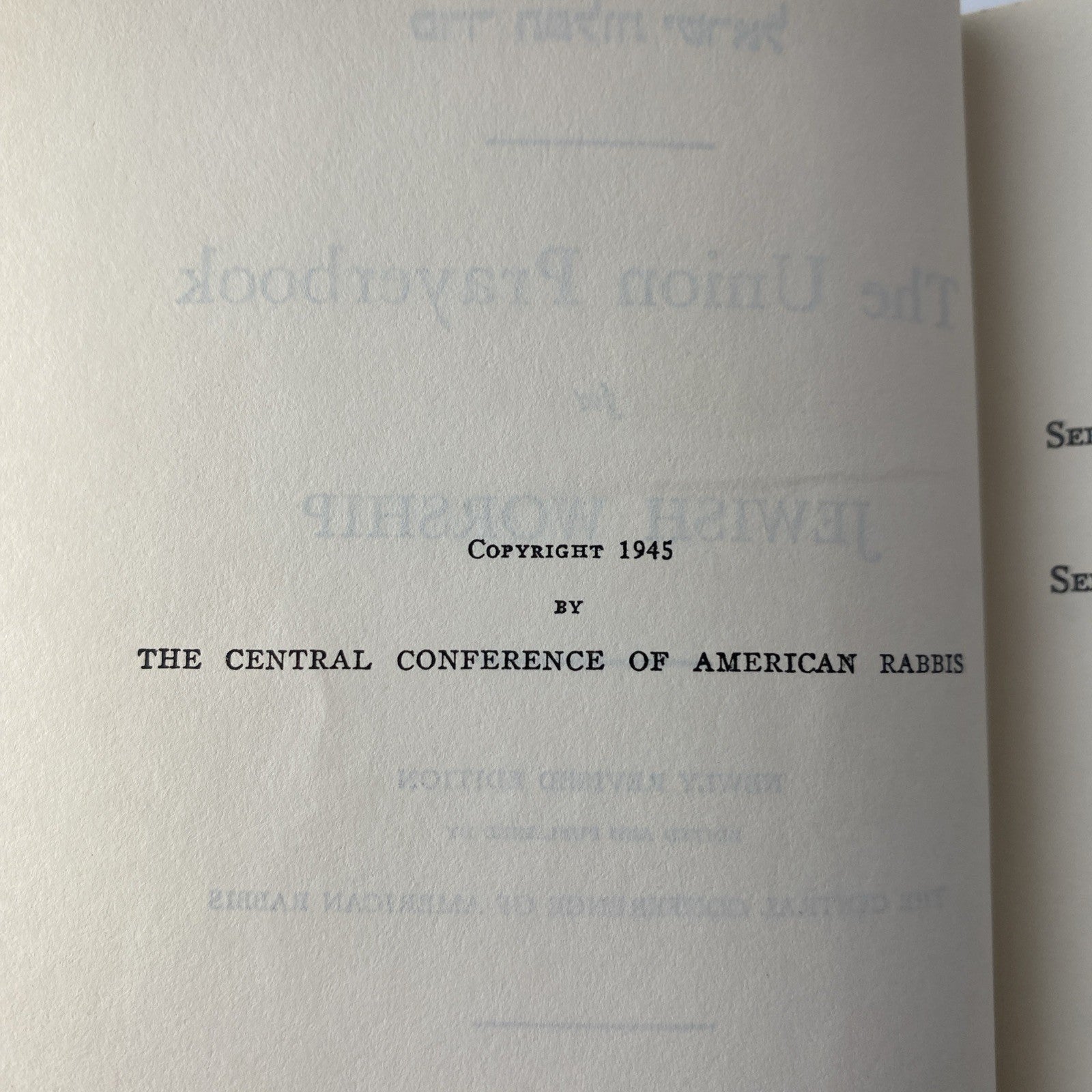 St. Louis Central Conference of Rabbis UNION HOME PRAYER BOOK Jewish Worship