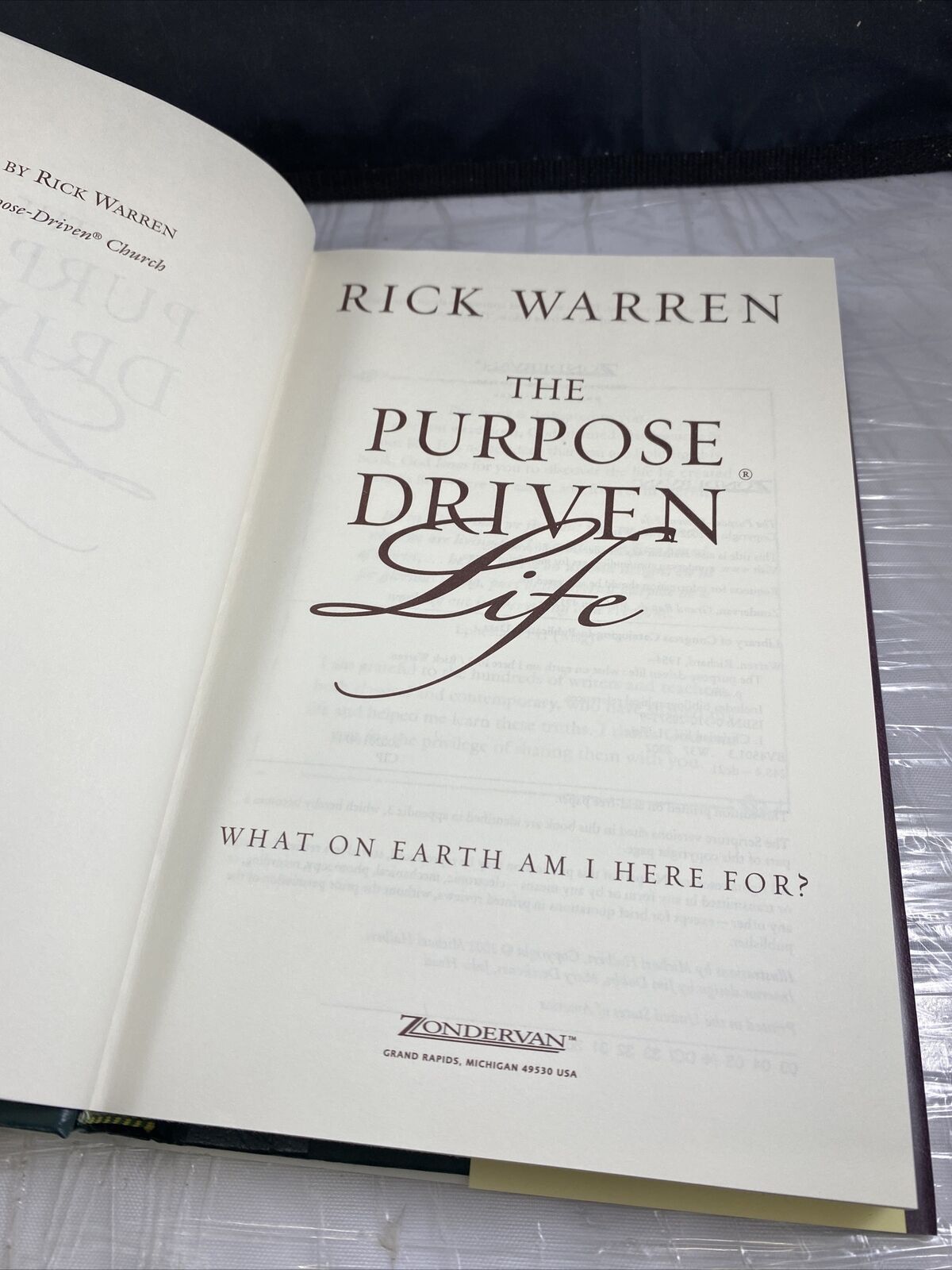 THE PURPOSE DRIVEN LIFE Rick Warren HCDJ 2002 What On Earth Am I Here For? VG