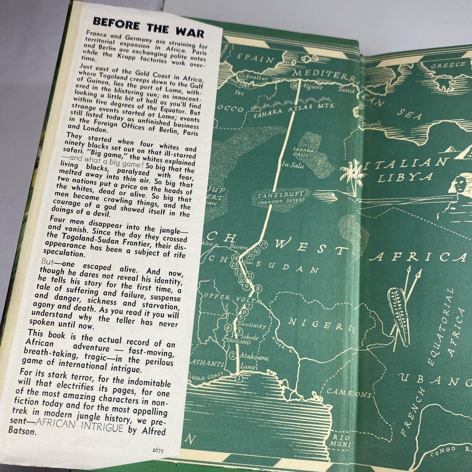 African Intrigue, Alfred Batson, HB, 1935, A True African Adventure, Around 1911