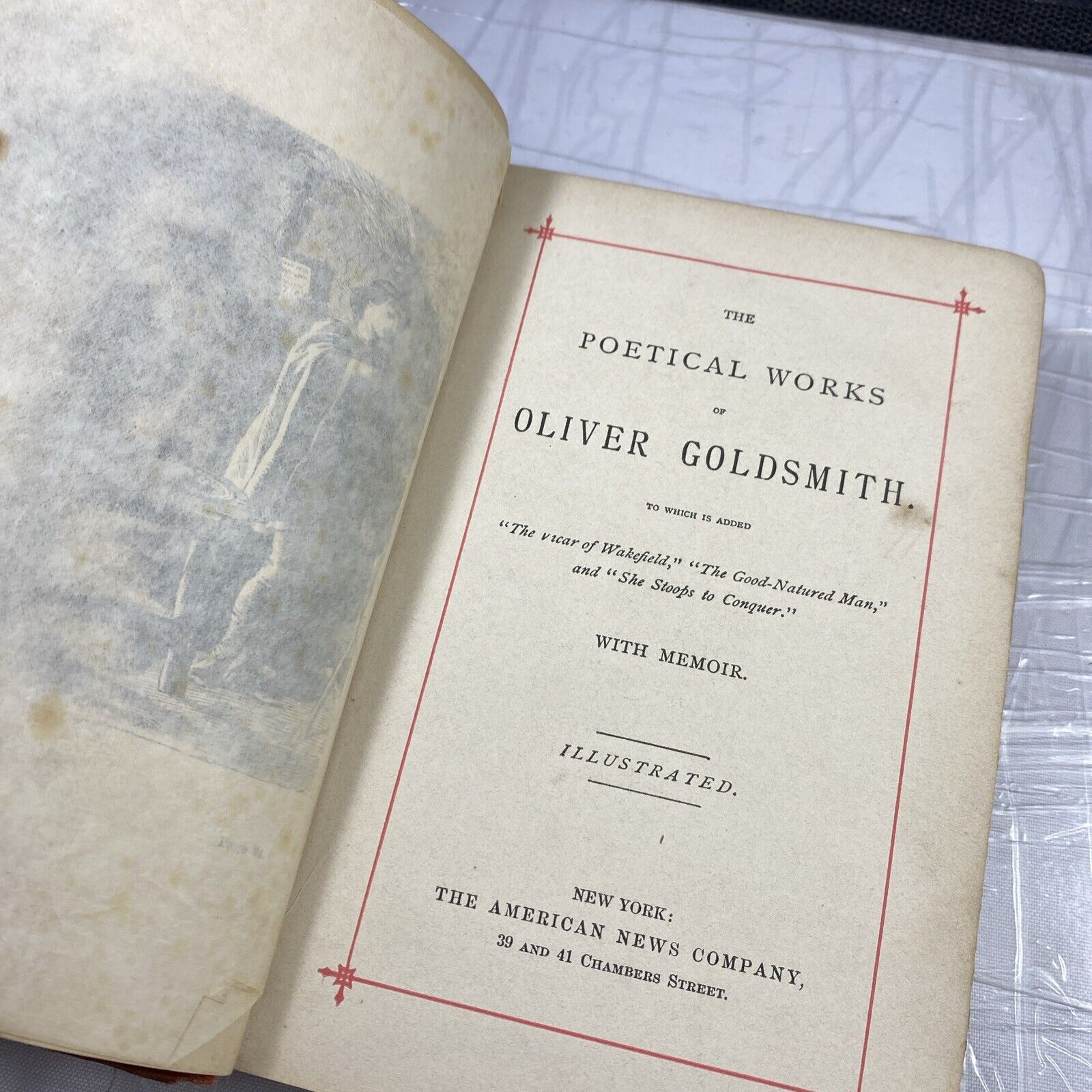 Antiquarian Late 1800sTHE POETICAL WORKS OF OLIVER GOLDSMITH MEMOIR EXCELSIOR ED