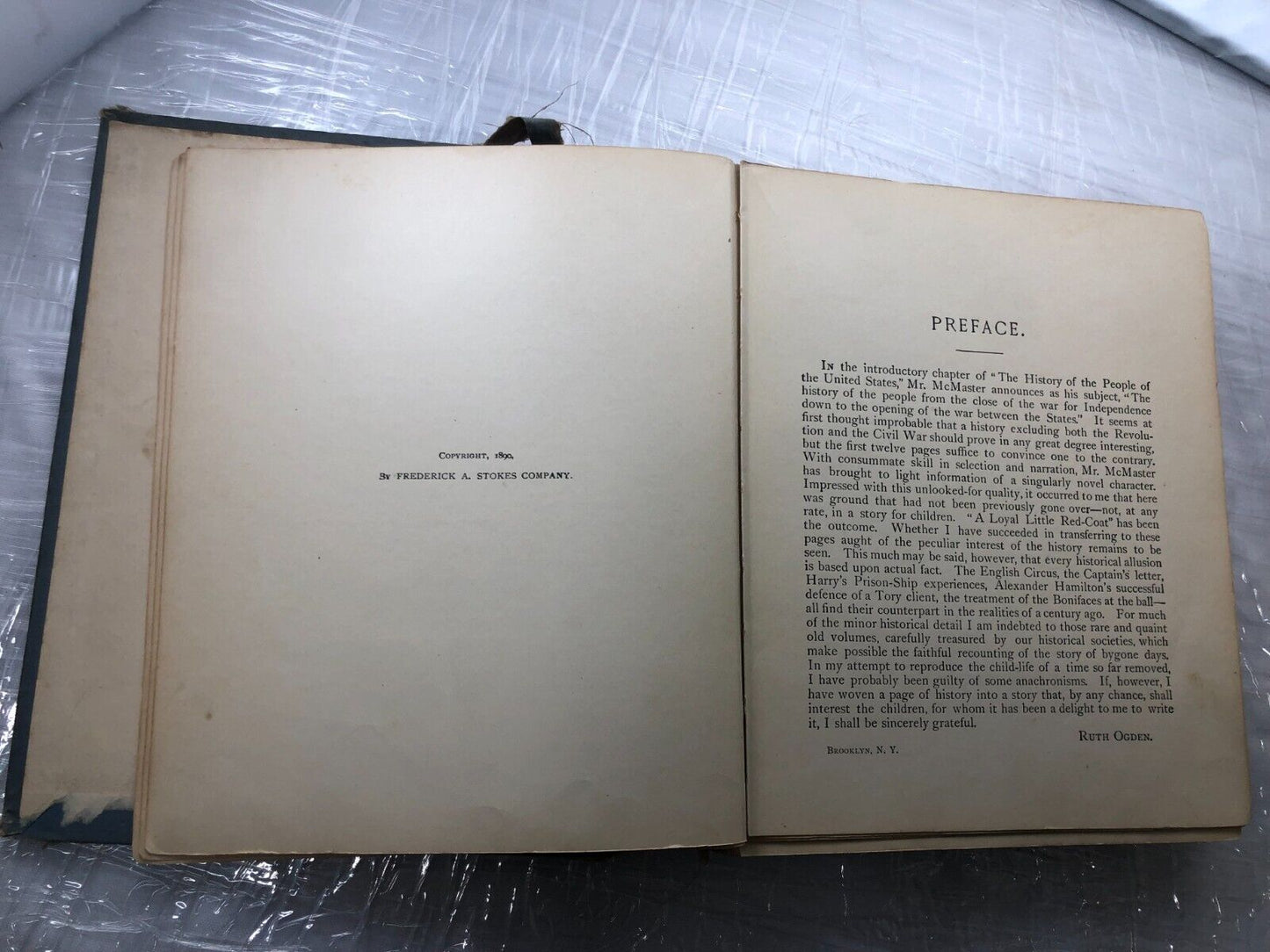 Antique HB Book A LOYAL LITTLE RED COAT Ruth Ogden 1890 Childs Life in NY