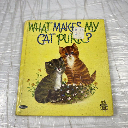 Tell-a-Tale Book “What Makes My Cat Purr?” 1965 Vintage 60s Kids Book Rare