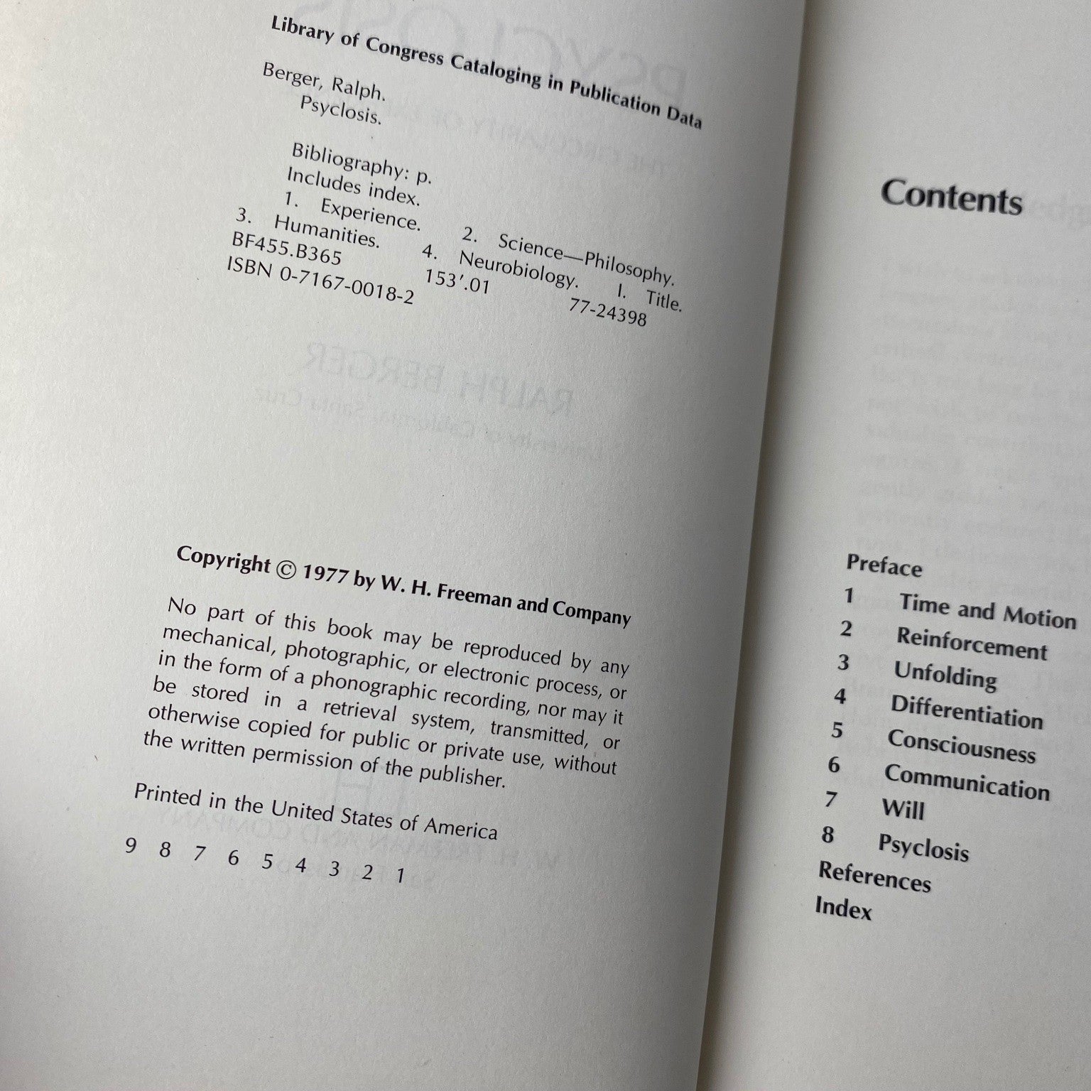 Spiritual Psyclosis The Circularity of Experience Ralph Berger 1977 First Ed