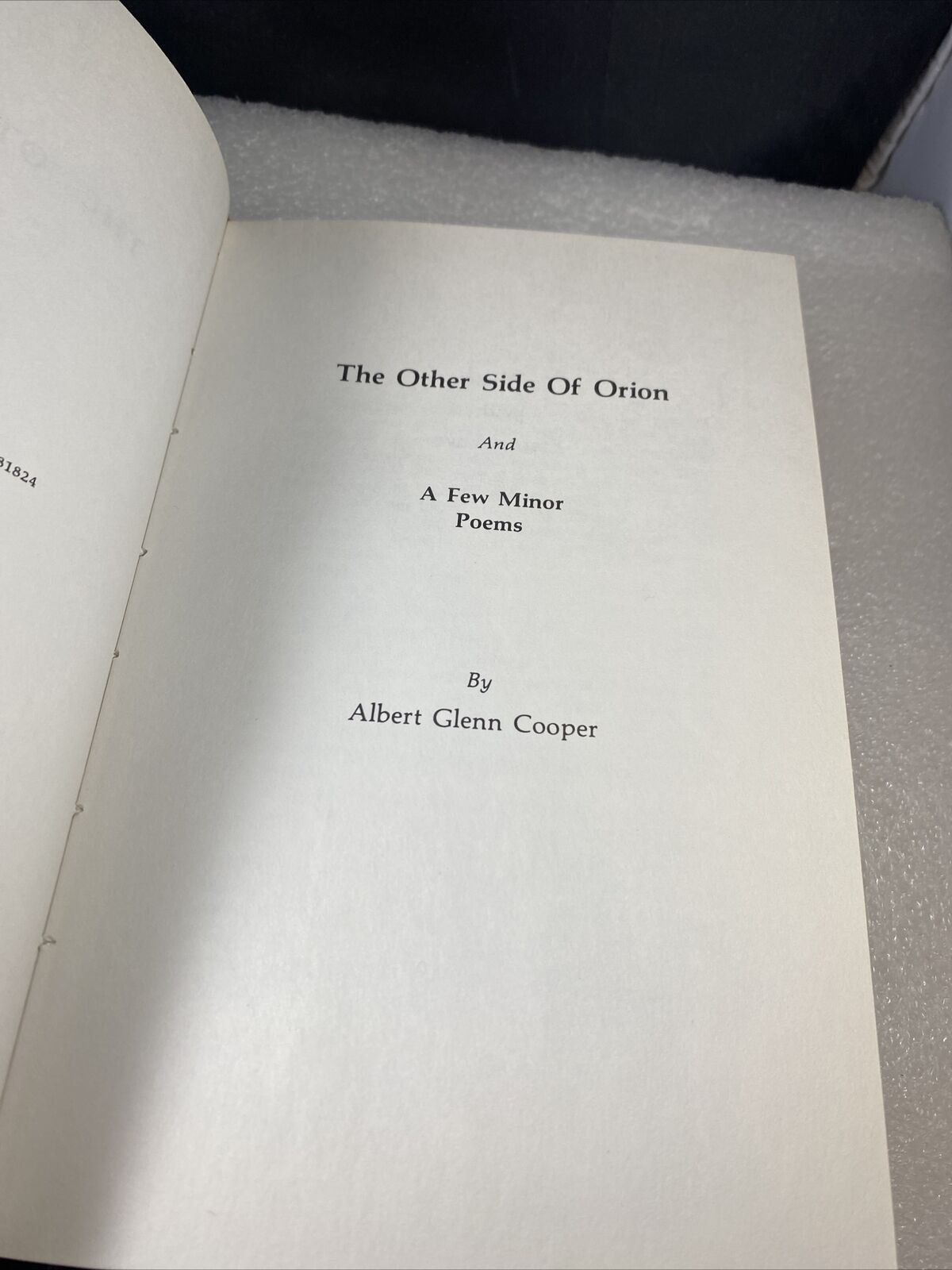 *Signed*Inscribed* The Other Side Of Orion Albert Cooper Rare American Poetry