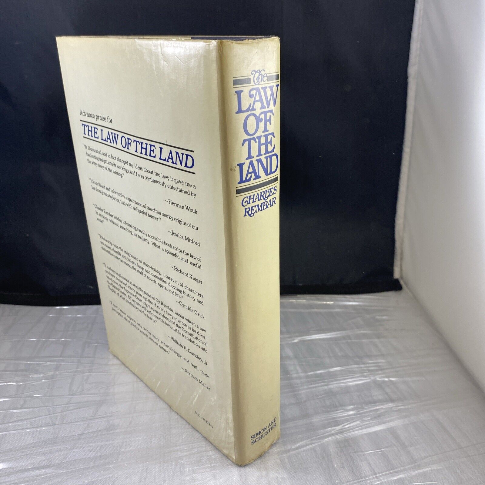 Law of the Land, Charles Rembar Vintage 80s History Of Law In America 1st Print