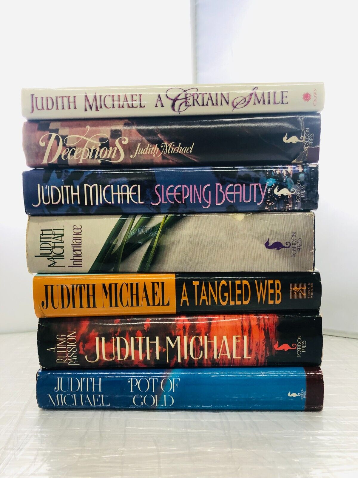 Romance Novels Judith Michael Lot of 7 Hardcover books w DJ. Sleeping Beauty