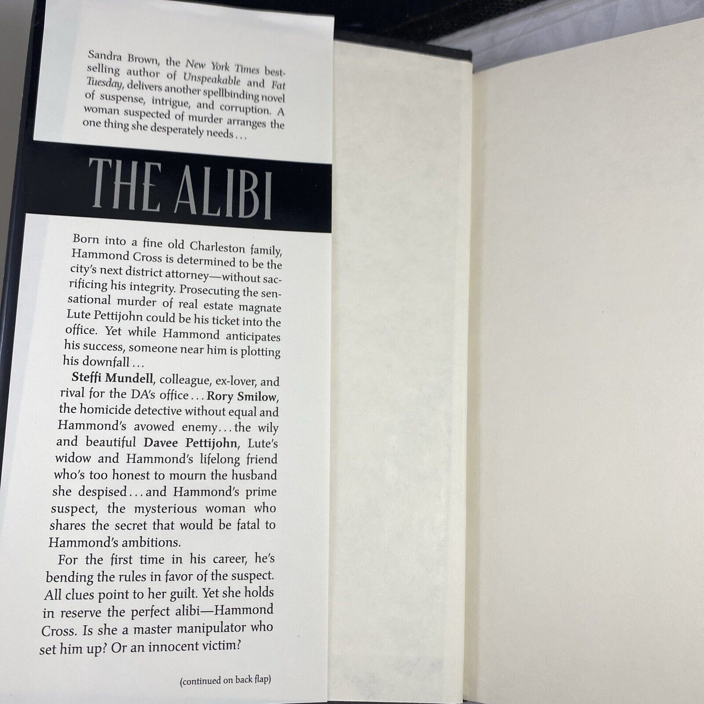 The Alibi Hardcover Book By Sandra Brown 1999 Thriller Mystery Suspense Fiction