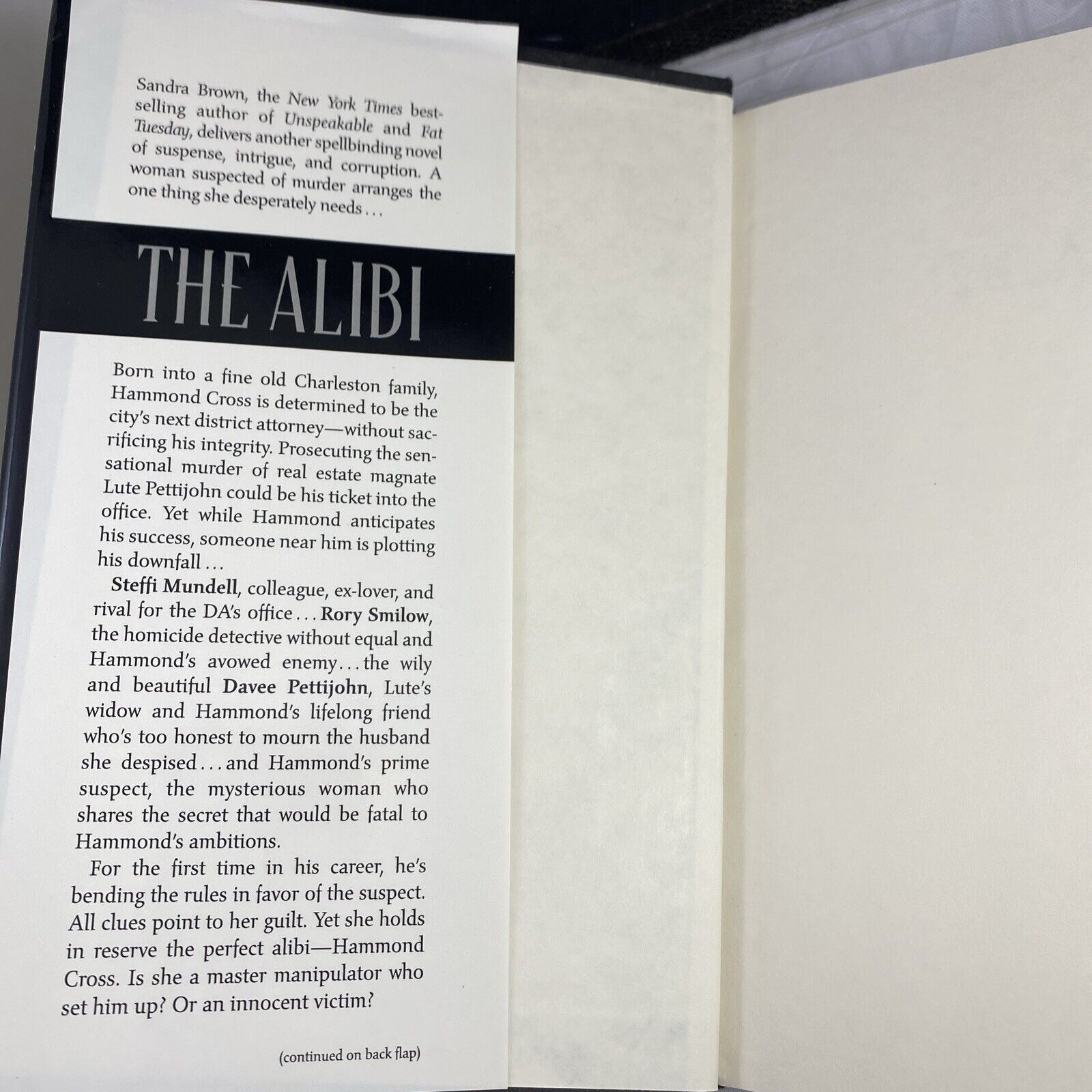 The Alibi Hardcover Book By Sandra Brown 1999 Thriller Mystery Suspense Fiction
