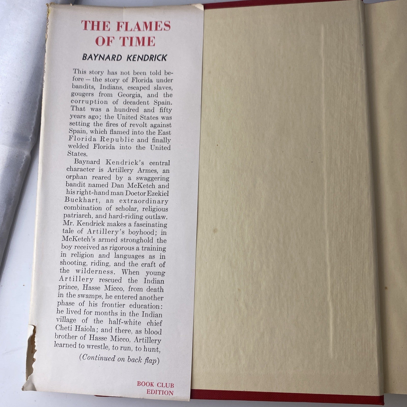 THE FLAMES OF TIME" BY BAYNARD KENDRICK HC/DJ 1948 BCE