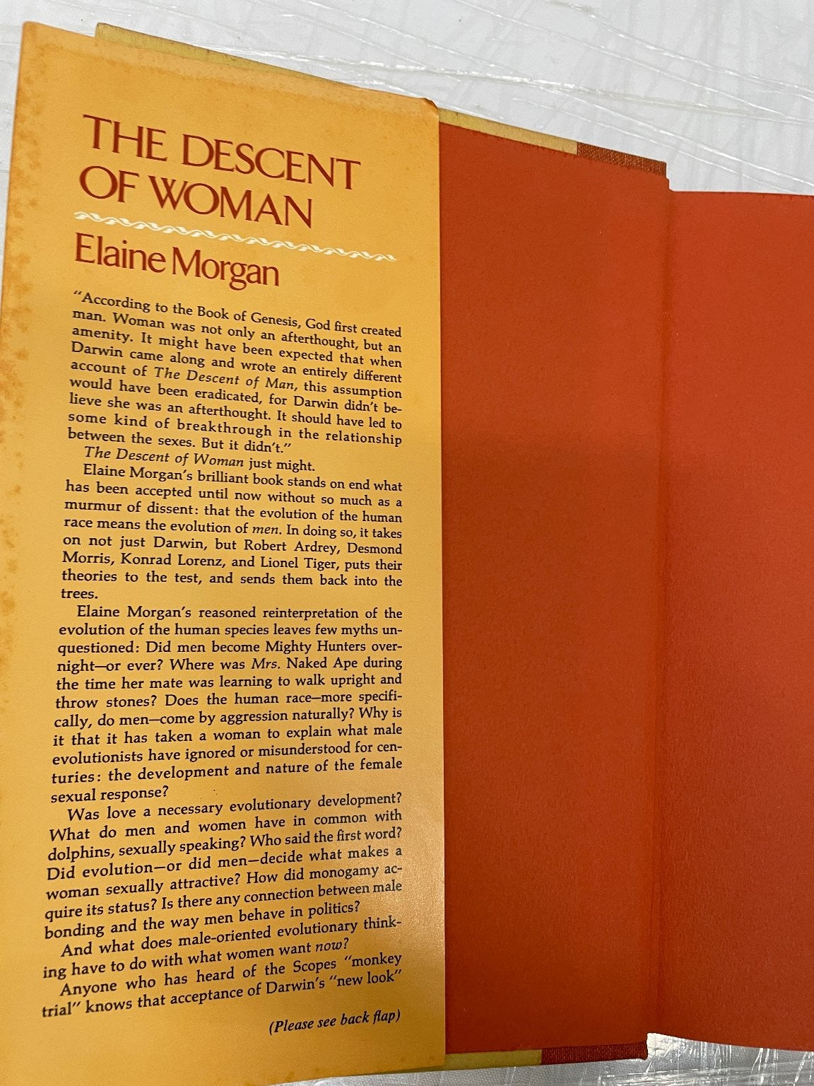 The Descent of Woman Elaine Morgan 1972 First Edition Evolution Illustrated
