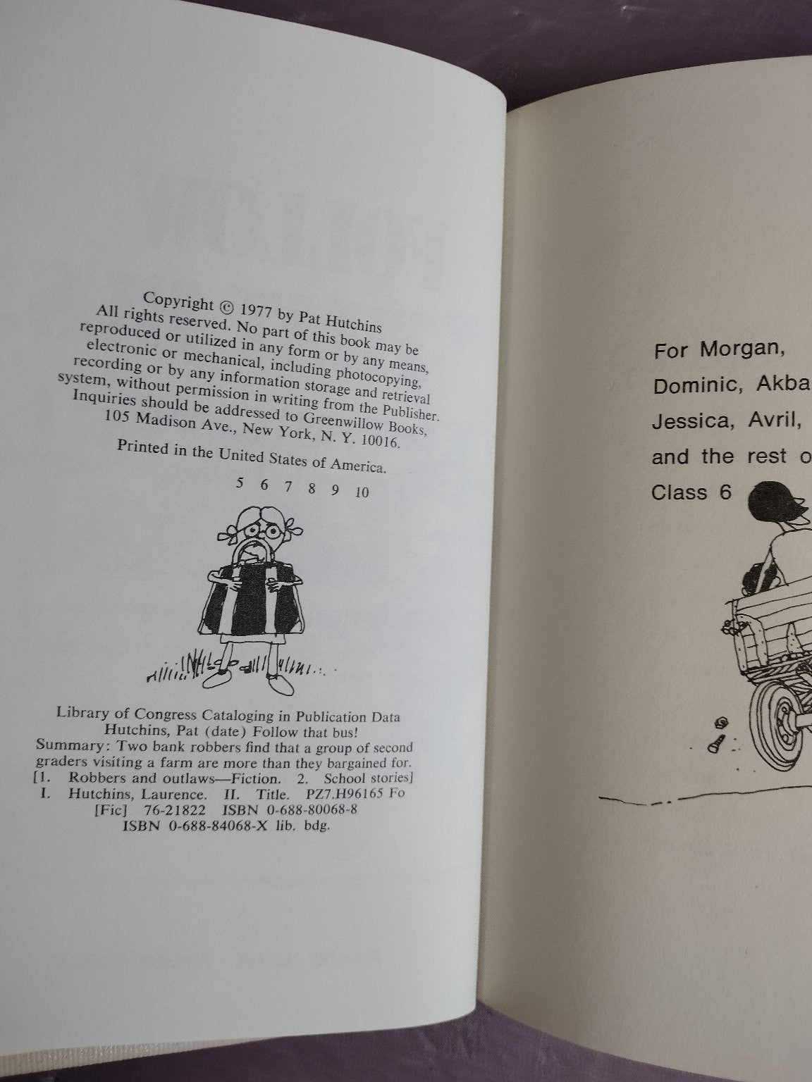 Follow That Bus! Pat Hutchins 1977 Illustrated Children's Fiction Greenwillow