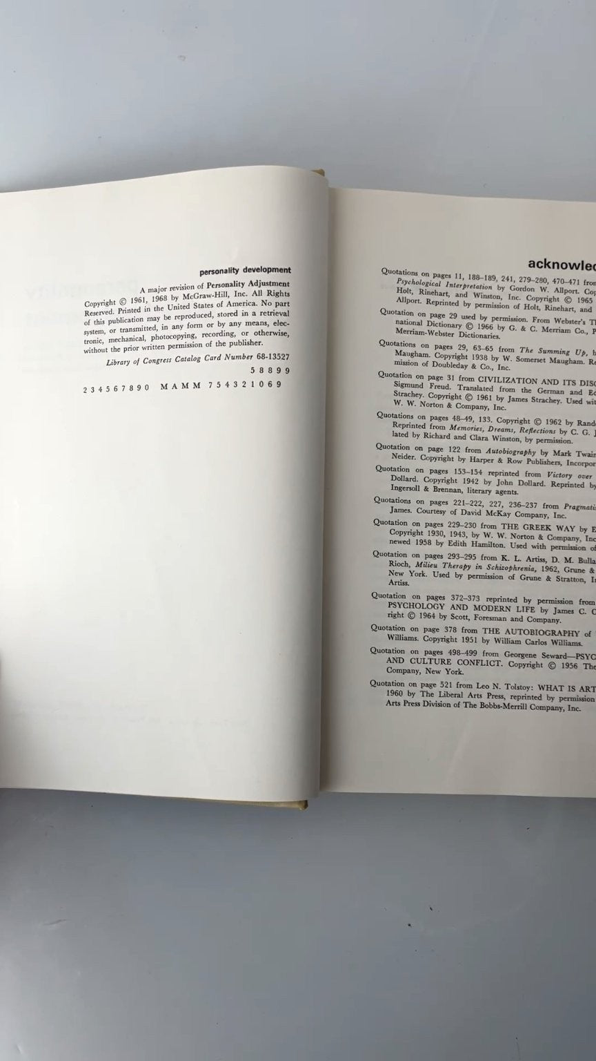 Personality Development Henry Clay Smith 1968 Illustrated Edition