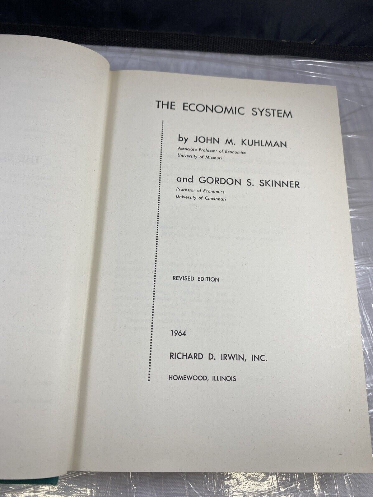 Vintage 60s Rare College Textbook. The Economic System Khulman & Skinner RARE