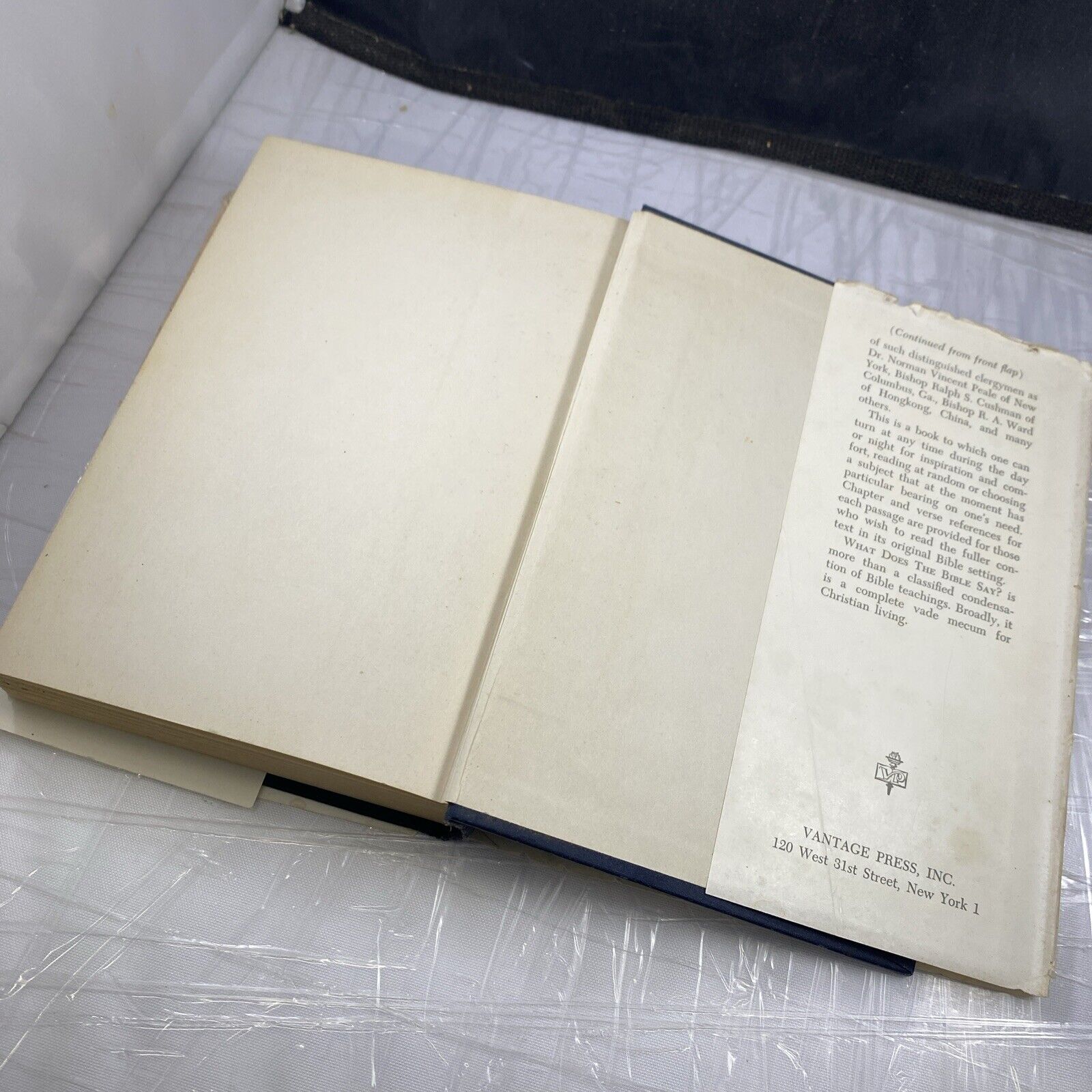 SIGNED What Does The Bible Say? Dr. F. I. Johnson 1st Ed Vantage HCDJ Religious