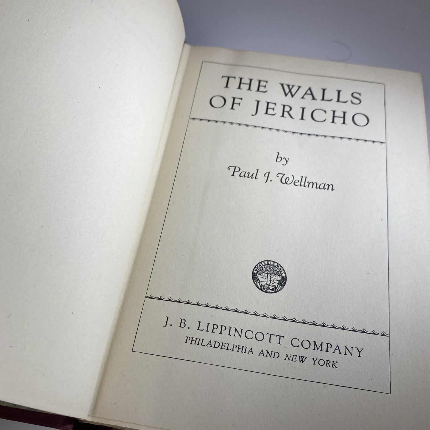 The Walls of Jericho Paul I Wellman 1940s Vintage Historical Fiction.